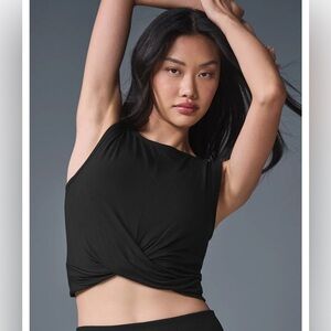 ALO Yoga Dark Gray Twist Front Tank